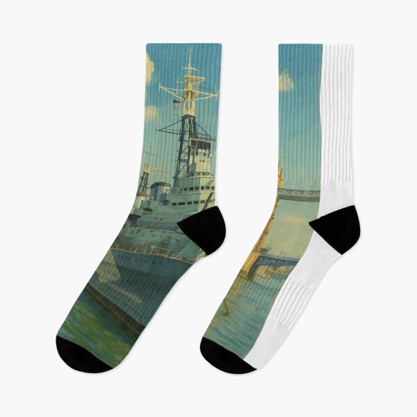 Item preview, HMS Belfast and Tower Bridge – London designed and sold by Aryabek.