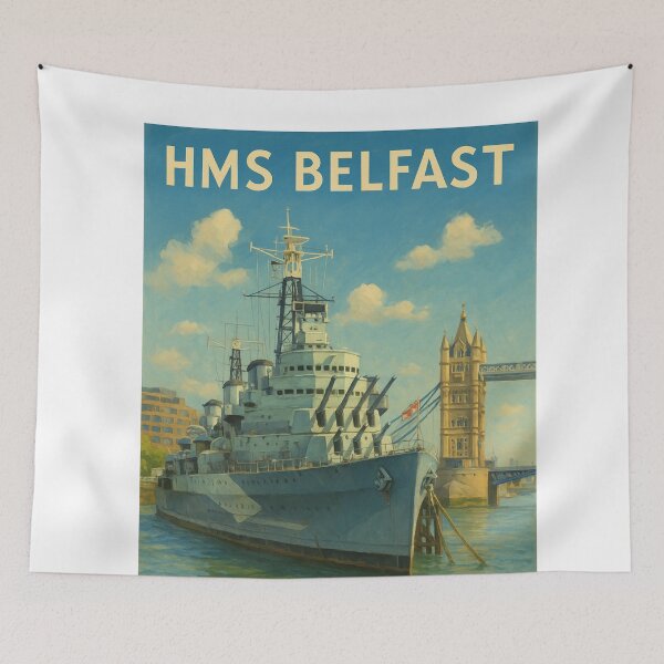 Item preview, HMS Belfast and Tower Bridge – London designed and sold by Aryabek.