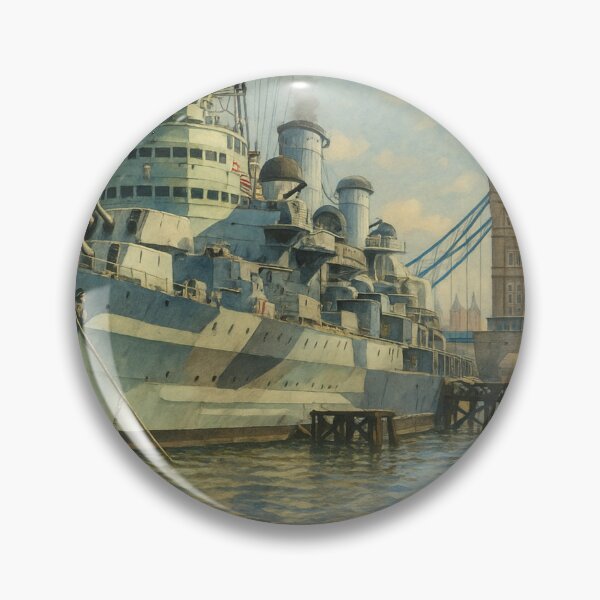 Item preview, HMS Belfast Docked – London Waterfront designed and sold by Aryabek.