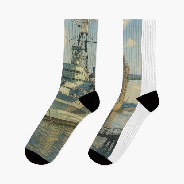 Item preview, HMS Belfast Docked – London Waterfront designed and sold by Aryabek.