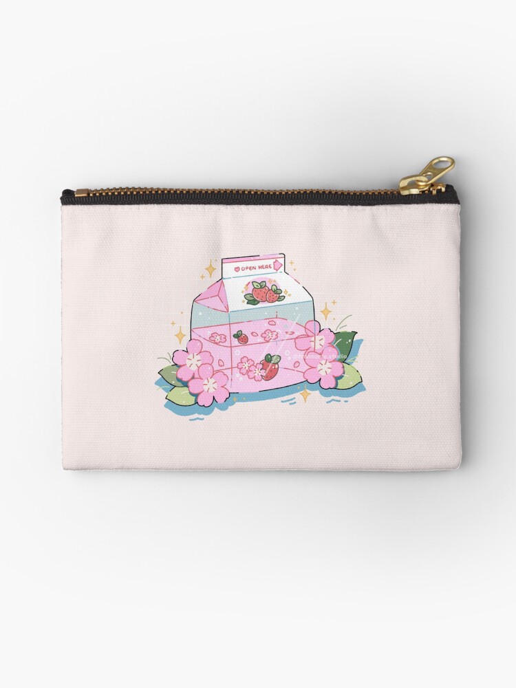 Thumbnail 1 of 4, Zipper Pouch, Strawberry Milk designed and sold by FrannarteShop.