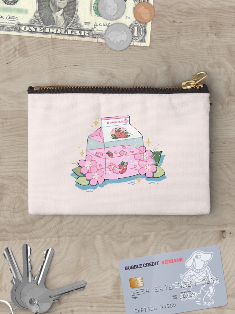Thumbnail 3 of 4, Zipper Pouch, Strawberry Milk designed and sold by FrannarteShop.