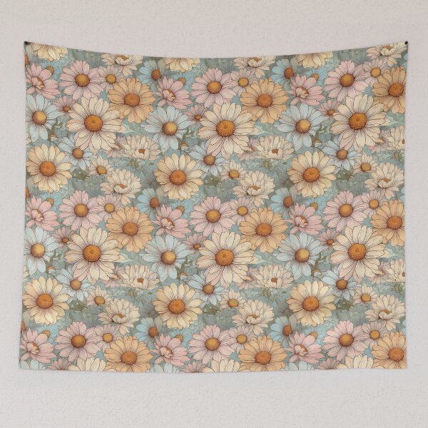 Item preview, Daisy Floral Line Art Pattern designed and sold by Designbes.