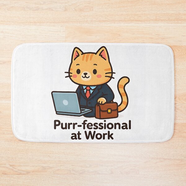 Item preview, Cute Business Cat in Suit Working on Laptop – Funny Office Meme Art designed and sold by Amr Siam.