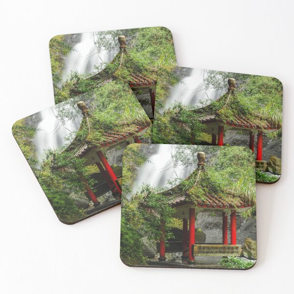 Item preview, Chinese pavilion with waterfall in the subtropical jungle designed and sold by Eckart Mayer Photography.