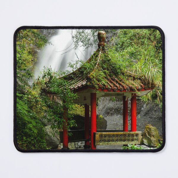 Item preview, Chinese pavilion with waterfall in the subtropical jungle designed and sold by Eckart Mayer Photography.