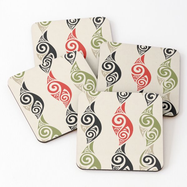 Item preview, Vertical Māori Totem Pattern with Koru Flow designed and sold by Moisky Patterns.