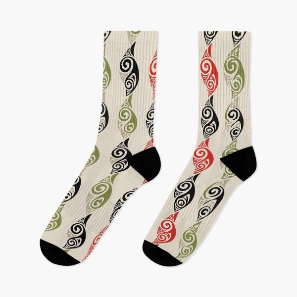 Item preview, Vertical Māori Totem Pattern with Koru Flow designed and sold by Moisky Patterns.