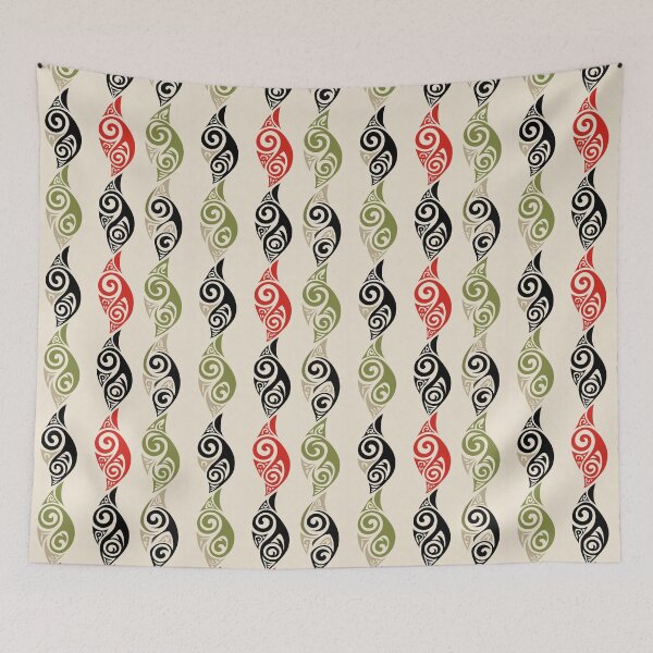 Item preview, Vertical Māori Totem Pattern with Koru Flow designed and sold by Moisky Patterns.