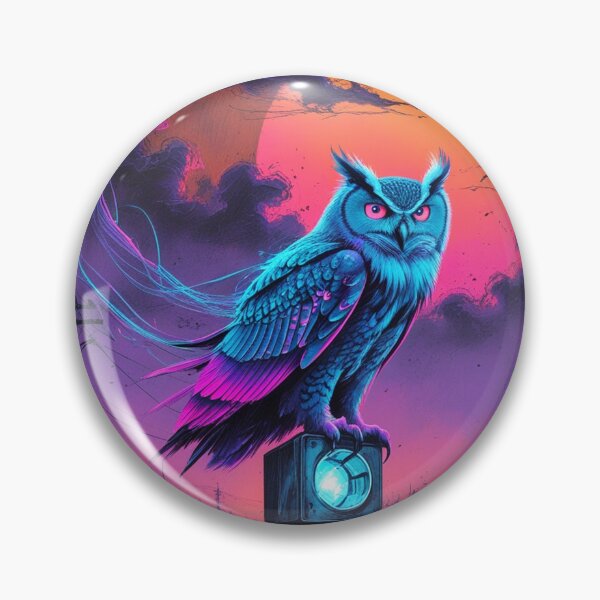 Item preview, Cybernetic Owl in a Silent, Dying Sky designed and sold by Blueangelgal.
