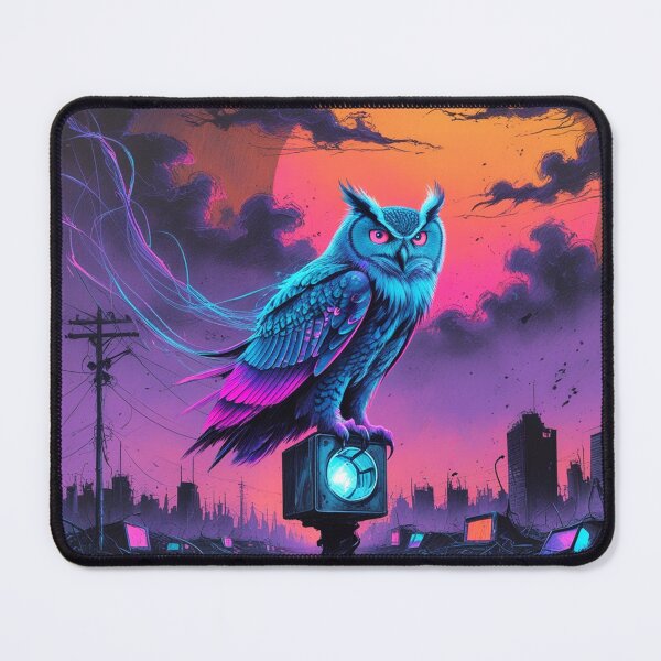 Item preview, Cybernetic Owl in a Silent, Dying Sky designed and sold by Blueangelgal.