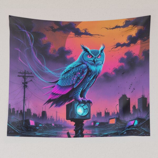 Item preview, Cybernetic Owl in a Silent, Dying Sky designed and sold by Blueangelgal.