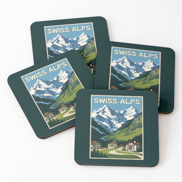 Item preview, A Vintage Travel Illustration of the Swiss Alps  designed and sold by GoodOldVintage.