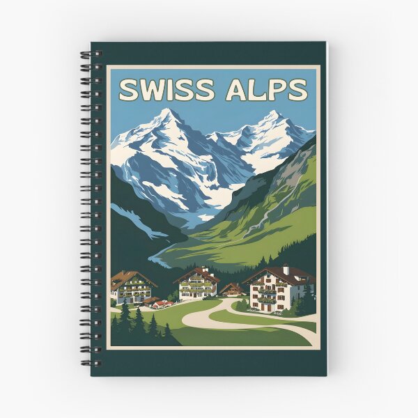 Item preview, A Vintage Travel Illustration of the Swiss Alps  designed and sold by GoodOldVintage.