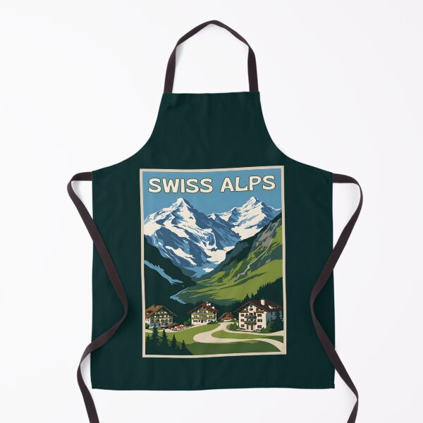 Item preview, A Vintage Travel Illustration of the Swiss Alps  designed and sold by GoodOldVintage.