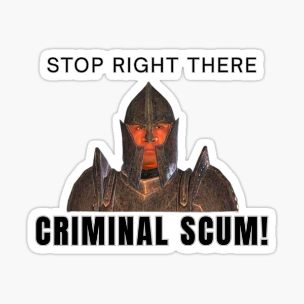 Item preview, STOP RIGHT THERE CRIMINAL SCUM designed and sold by Brownpants.