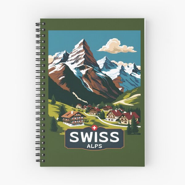 Item preview, A Vintage Travel Illustration of the Swiss Alps  designed and sold by GoodOldVintage.