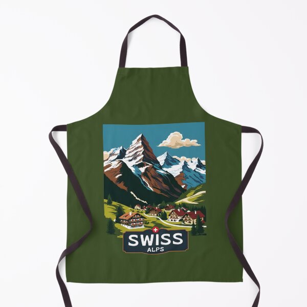 Item preview, A Vintage Travel Illustration of the Swiss Alps  designed and sold by GoodOldVintage.