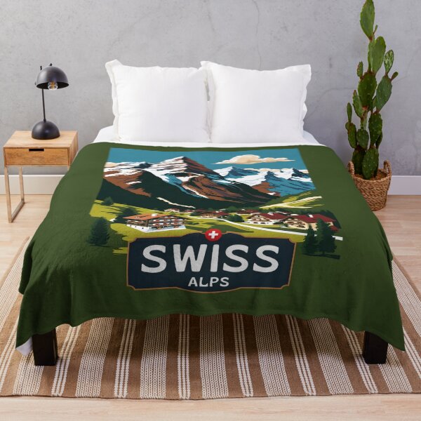Item preview, A Vintage Travel Illustration of the Swiss Alps  designed and sold by GoodOldVintage.