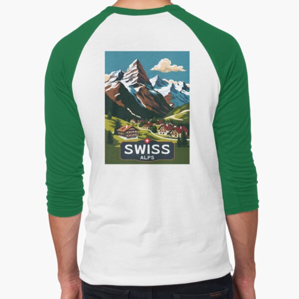 Item preview, A Vintage Travel Illustration of the Swiss Alps  designed and sold by GoodOldVintage.