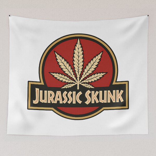 Item preview, Jurassic Skunk Cannabis Leaf Parody Design designed and sold by ZetaDream.