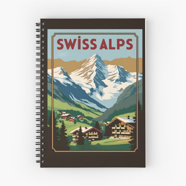 Item preview, A Vintage Travel Illustration of the Swiss Alps  designed and sold by GoodOldVintage.