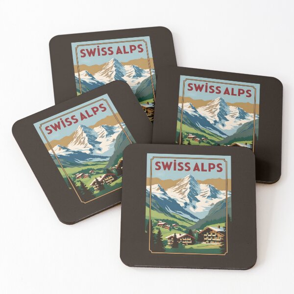 Item preview, A Vintage Travel Illustration of the Swiss Alps  designed and sold by GoodOldVintage.