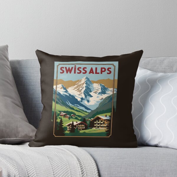 Item preview, A Vintage Travel Illustration of the Swiss Alps  designed and sold by GoodOldVintage.