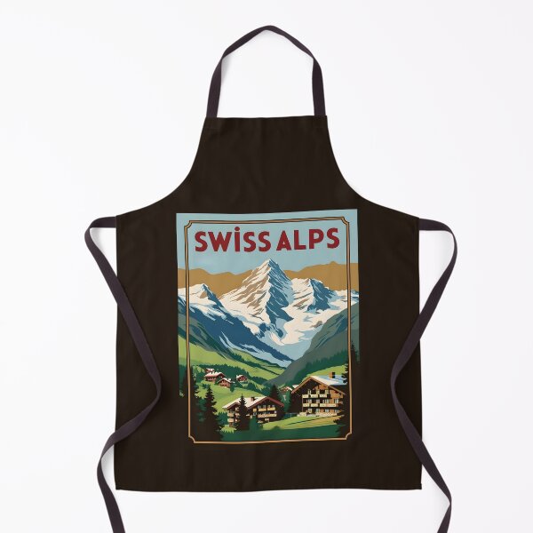 Item preview, A Vintage Travel Illustration of the Swiss Alps  designed and sold by GoodOldVintage.