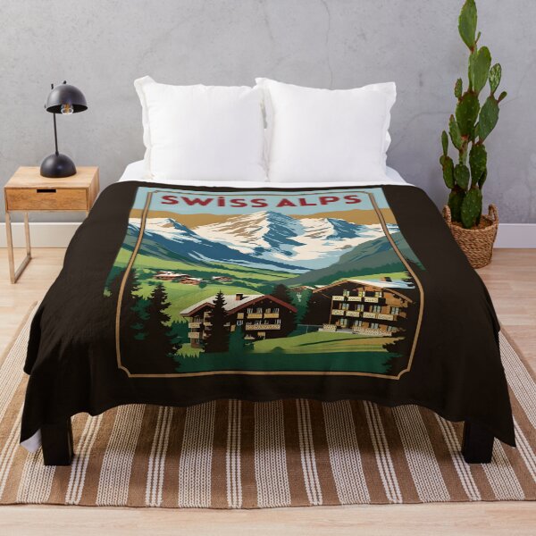 Item preview, A Vintage Travel Illustration of the Swiss Alps  designed and sold by GoodOldVintage.
