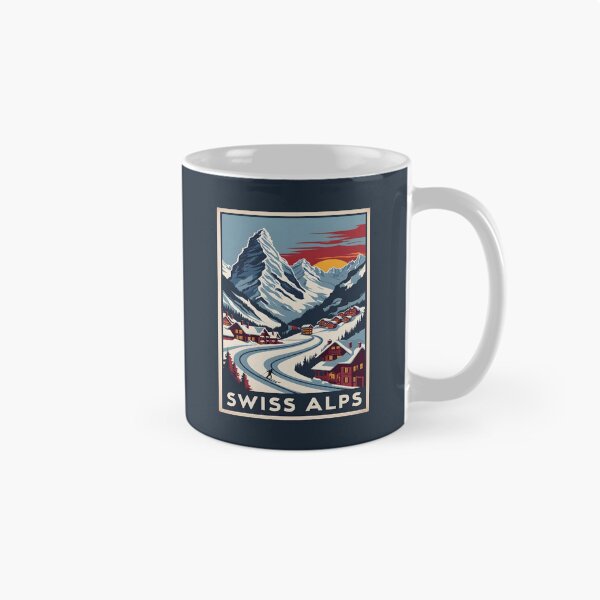 Item preview, A Vintage Travel Illustration of the Swiss Alps  designed and sold by GoodOldVintage.