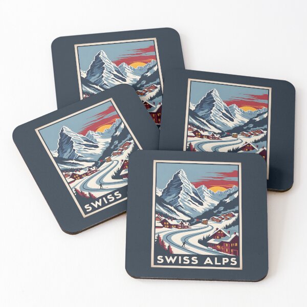 Item preview, A Vintage Travel Illustration of the Swiss Alps  designed and sold by GoodOldVintage.