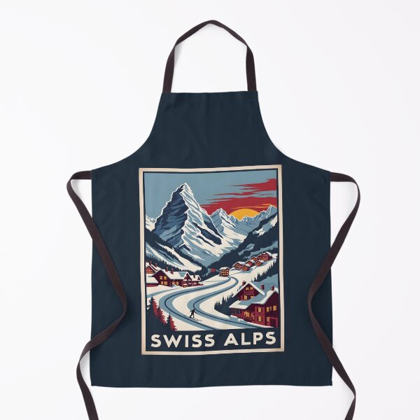 Item preview, A Vintage Travel Illustration of the Swiss Alps  designed and sold by GoodOldVintage.