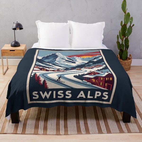 Item preview, A Vintage Travel Illustration of the Swiss Alps  designed and sold by GoodOldVintage.