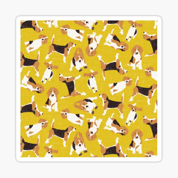 Item preview, beagle scatter yellow designed and sold by scrummy.