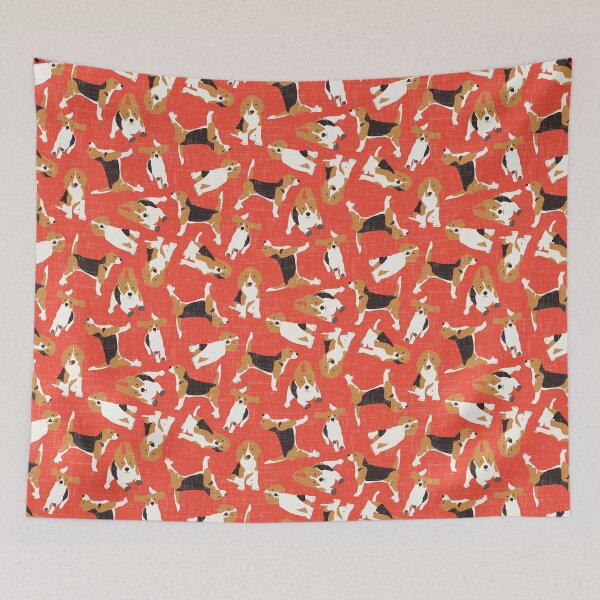 Item preview, beagle scatter coral designed and sold by scrummy.