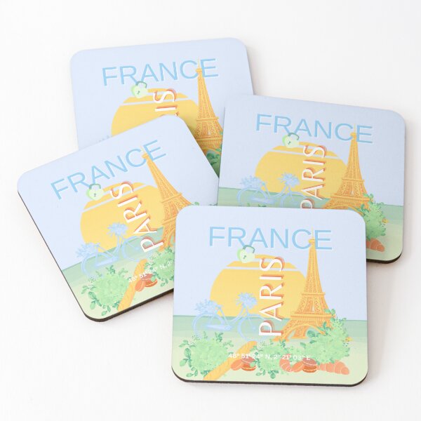 Item preview, Paris France Travel Art, Preppy Pastel Blue Art designed and sold by Magic Love Art Print.