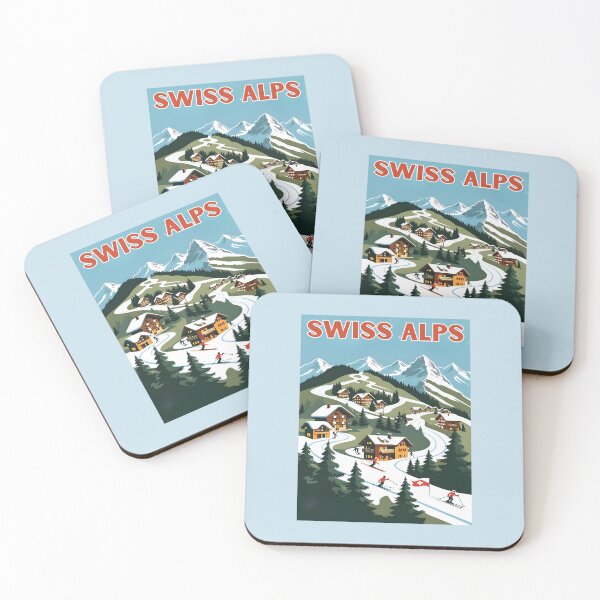 Item preview, A Vintage Travel Illustration of the Swiss Alps  designed and sold by GoodOldVintage.