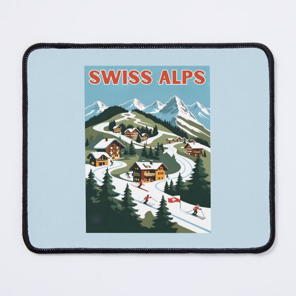 Item preview, A Vintage Travel Illustration of the Swiss Alps designed and sold by GoodOldVintage.