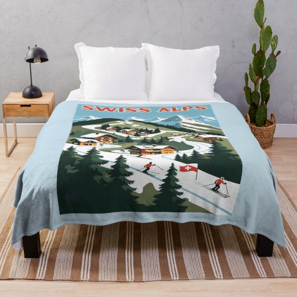 Item preview, A Vintage Travel Illustration of the Swiss Alps  designed and sold by GoodOldVintage.