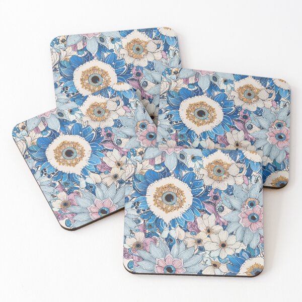 Item preview, Colorful Abstract Floral Pattern with Eye Motifs designed and sold by CoolPixels.
