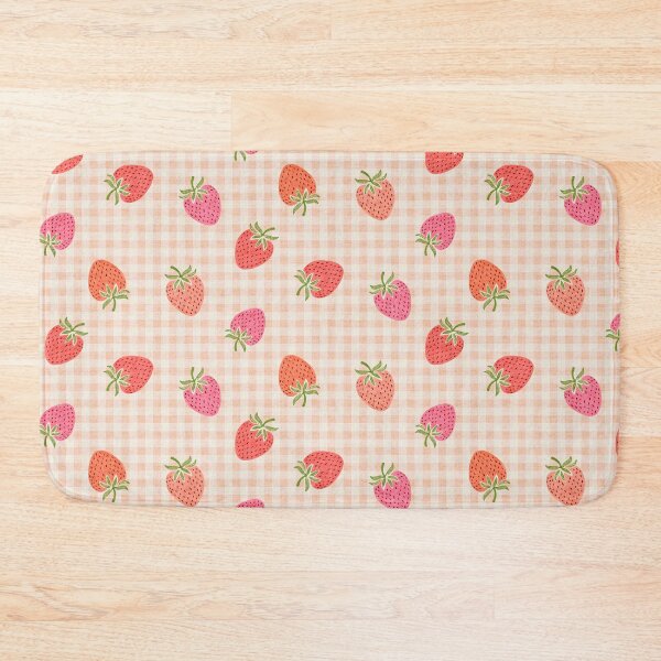 Item preview, Strawberry Fruit Toss on Gingham Check in Multicolored Pink and Orange  designed and sold by EliveraDesigns.