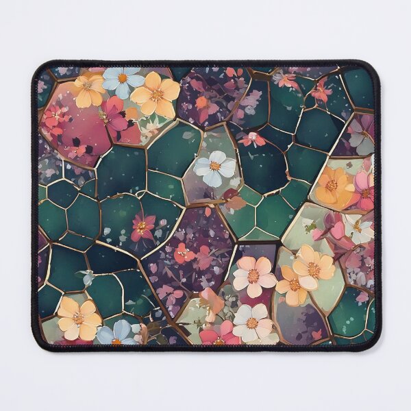 Item preview, Hexagonal grids with tiny blossoms designed and sold by Designbes.