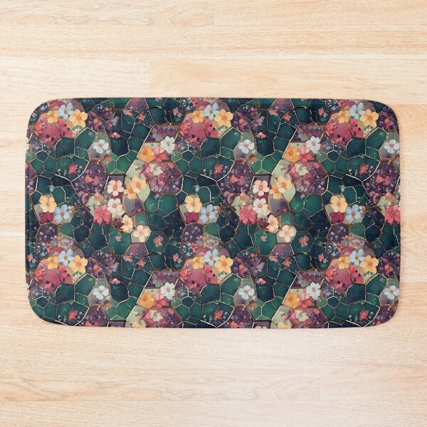 Item preview, Hexagonal grids with tiny blossoms designed and sold by Designbes.