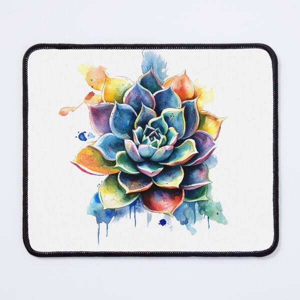 Item preview, Vibrant Watercolor Succulent with Rainbow Petals designed and sold by Mariana Shymkovych.