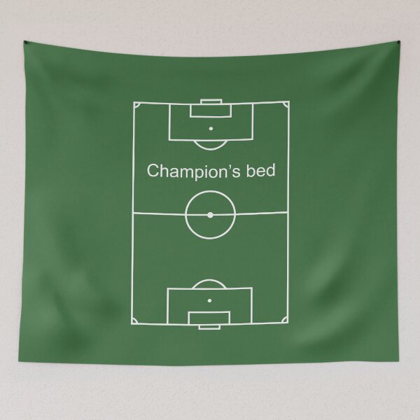 Item preview, Soccer field with text bed of a champion designed and sold by EchoOfSilence.