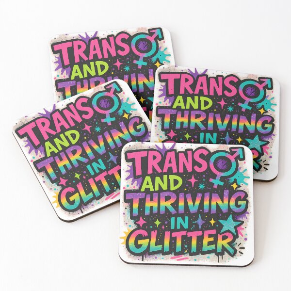 Item preview, Trans and Thriving in Glitter – Bold Pride Art designed and sold by Haus Of Sin.