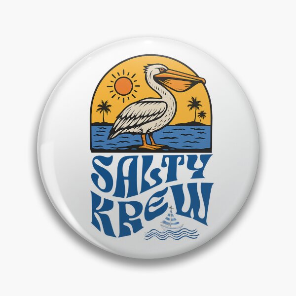 Item preview, Salty Krew Pelican Tropical Sunset Design – Retro Beach Vibe designed and sold by MTJ-Mushrooms.