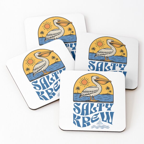 Item preview, Salty Krew Pelican Tropical Sunset Design – Retro Beach Vibe designed and sold by MTJ-Mushrooms.