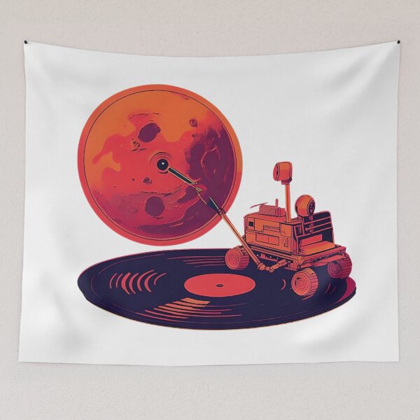 Item preview, Vintage Mars Rover Record Player Graphic Tee, Retro Space Exploration Shirt, Unique Science Fiction T-Shirt, Gift for Sci-Fi Lovers designed and sold by TeeTimeTreasure.
